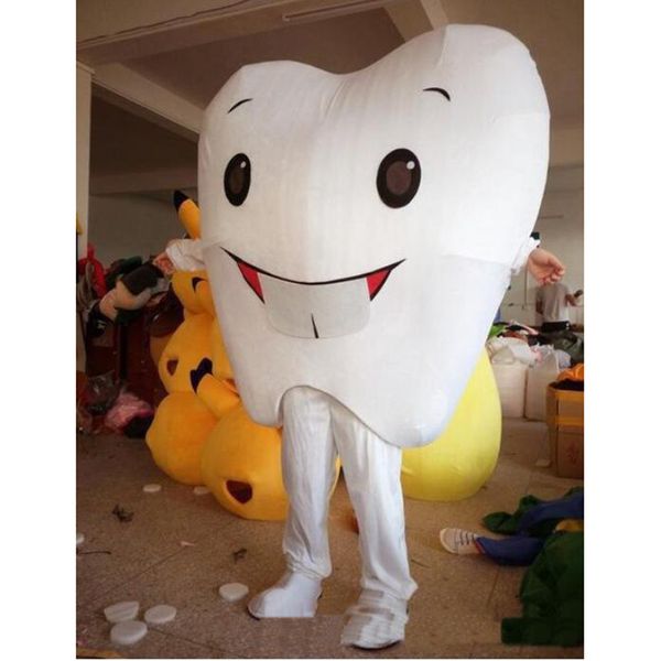 Simulación Gran Disfraz de Mascota Diente Blanco Halloween Fancy Fancy Fiesta Vestido de dibujos animados Personaje de dibujos animados Carnaval Unisex Adultos Outfit