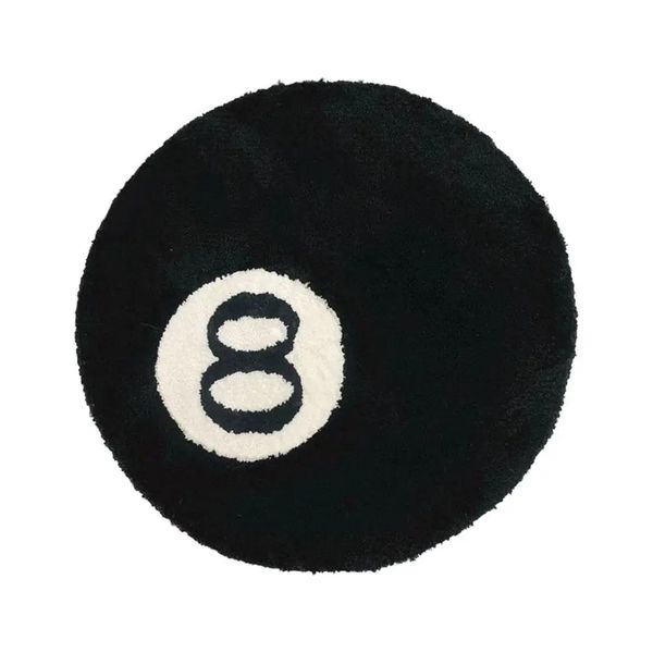 Simulación billar de 8 bolas Alfombra redonda de silla suave almohadilla de silla suave de baño anti-deslizamiento alfombra para niños alfombra negra 240419