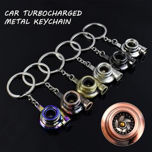 Simulation voiture Turbo turbocompresseur porte-clés Mini métal automobile partie Spinning Turbine porte-clés pour hommes cadeaux créatifs