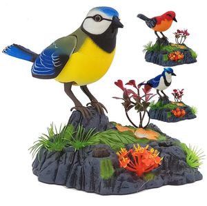 Simulatie Tjirping Bird Voice Control Zinging Parrot Motion Sensor Activering Body Move with Pen Holders Kids Electric Toys Christmas verjaardagscadeau