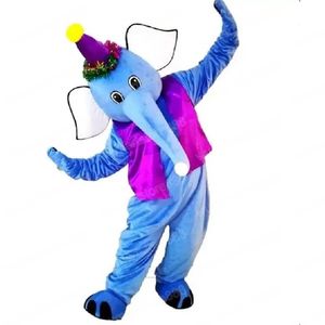 Costume de mascotte d'éléphant de clown de simulation, tenue unisexe de carnaval, fête d'anniversaire de Noël, festival en plein air, accessoires promotionnels pour femmes et hommes