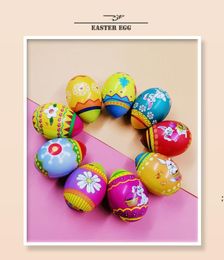 Simulatie Kleurrijke Eieren Pasen Chick Egg Party Happy Pasen Day Decor voor Home 2022 Kids Ester Geschenken Gunst Spring Hunting Part RRF13676