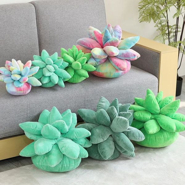 Simulación creative suculento tirar almohada lindas almohadas de plantas de cactus decoración de la hoja pelaje suave para adultos decoración del hogar 240422