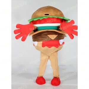 Simulatie Leuke hamburger mascotte kostuums unisex stripfiguur Outfit Pak Halloween volwassenen Maat Verjaardagsfeestje Outdoor Festival Jurk