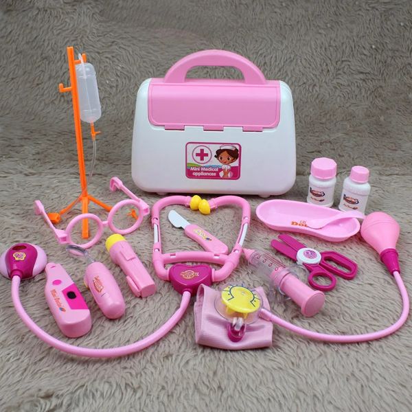 Simulation docteur jouet costume médicament kit toolbox infirmière stéthoscope jouet role jeu jeu jouer house toys gift 240410