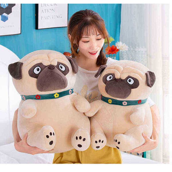 Simulación de perro de peluche Pug Toys Soft Dog Cuddles Shar Pei Dogs Pug Plush Pillow Dolls Kids Ldren Regalo de cumpleaños Lindo J220729