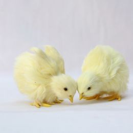 Simulatie Easter Chick Yellow Mini Lovely Artificial Home Decoration Toys Plush Chicken Pasen Gift voor kinderen