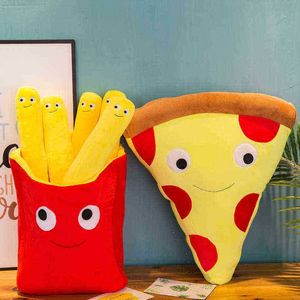 Simulatie friet pizza pluche speelgoed interessant voedsel creatief gevulde poppen ldren verjaardag cadeau zacht kussen kerstcadeau j220729