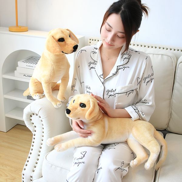 Simulation Golden Retriever poupée jouets en peluche mignon grand chien Guide chien peluche animaux doux jouets pour enfants accompagner poupée cadeaux