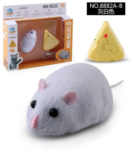 Simulation infrarouge électrique blague blagues télécommande souris modèle Rc animaux souris sur radiocommande pour chat jouets pour enfants 240307