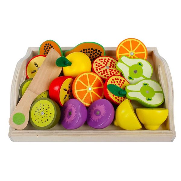 Simulación de cocina, juguete de simulación, juego clásico de madera Montessori educativo para niños, regalo para niños, juego de frutas y verduras 240301