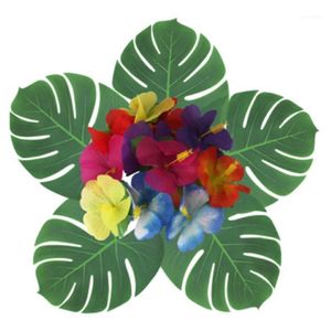 Simulation feuille plante artificielle feuille palmier arbre hawaii jungle plage thème de fête de fête de fête de la forêt tropicale