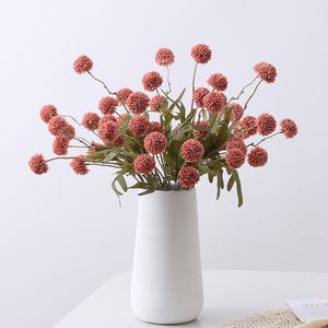 Simulatie van 5 hoofden paardebloem zijde bloemen voor huisdecoratie bruiloft fotografie rekwisieten herfst ui bal nep bloemen tak
