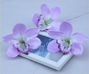 Simulación de orquídeas Cymbidium, cabezas de flores, accesorios de joyería DIY, flores decorativas para el cabello para el hogar, Año Nuevo, boda, G2