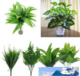 Plante de simulation décor de plante artificielle maison décor floral brousse fausses plantes plastique 30 cm beau bureau feuille de jardin extérieur4687532
