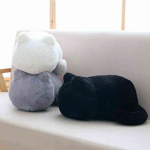 Simulatie pluche kat kussen zachte gevulde schattige katten kussen sofa decor kussen reusachtig kussen cartoon ornamenten kind kawaii cadeau 211110