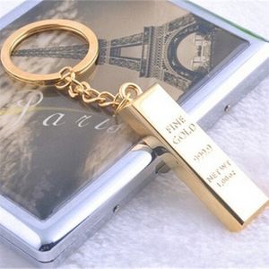 Simulation lingots d'or brique d'or porte-clés porte-clés porte-clés en métal or sac de lingots pend bijoux de mode cadeau de noël 170530