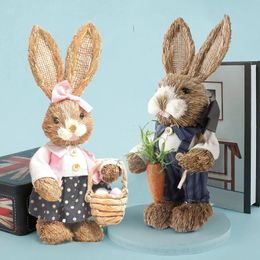Simulation lapin Kawaii Animal lapin de Pâques jouet modèle cadeau décoration de la maison lapin de Pâques Simulation jardinage décor 240130