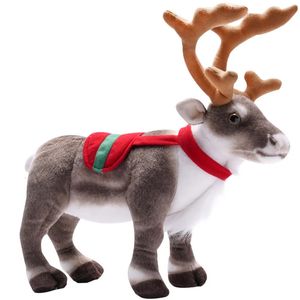 Jouet en peluche de renne de Simulation, poupée de cerf de noël, jouet d'élan de noël, décorations de noël, cadeau de joyeux noël pour enfants 240102