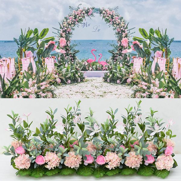 Simulación de rosas para decoración de boda, arco de pared de flores, bricolaje, decoración de fondo para el hogar, arreglo de flores de seda, guirnalda de flores artificiales