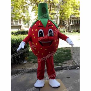 Costume de mascotte de fraise de simulation tenues de personnage de dessin animéHalloween Noël robe de soirée fantaisie taille adulte anniversaire costume de tenue en plein air