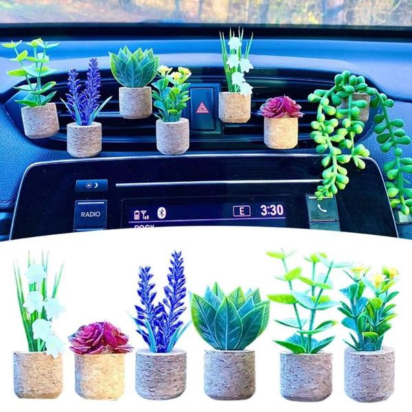 Simulation succulente plante voiture climatiseur décor de sortie de sortie de diffuseur de parfum de perfuse de perfectionnement accessoires intérieurs