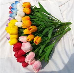 Simulation tulipe Pu tulipe Mini tulipe mariage décoration de la maison projets la mariée tenait un bouquet dans sa main Y53