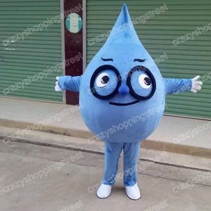 Simulatie Water Drop Mascot Mascot Costuum Catoon Character Outfits Halloween Christmas Fancy Party Jurk volwassen maat VERJAARDAAG Outdoor Outfit Suit