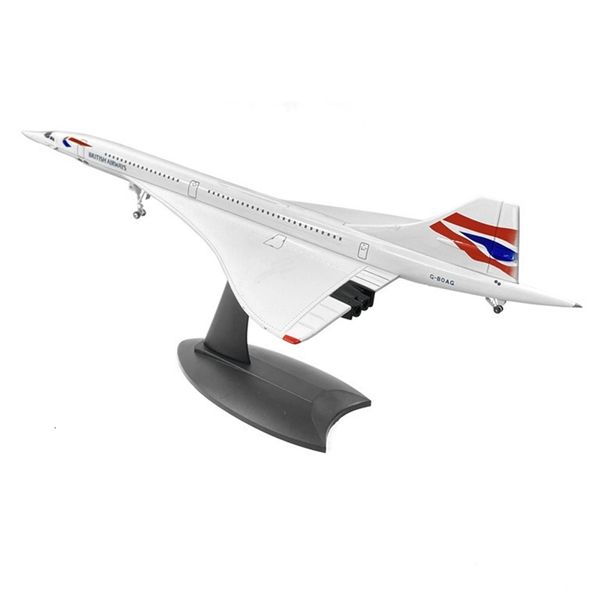 Simuladores 1200 Concorde Modelo de avión de pasajeros supersónico para colección de exhibición estática 221122