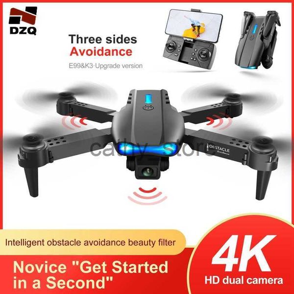 Simulateurs 2023 Nouveaux drones E99 2.4G WIFI Mini drone 4K Professionnel Évitement d'obstacles Hélicoptère Télécommande Quadcopter K3 RC Drone Jouet x0831