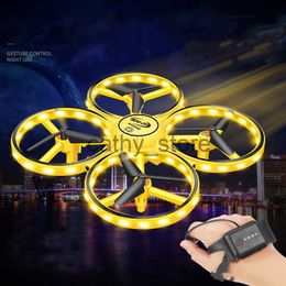 Simulateurs 2023New RC Mini Quadcopter Drone à induction Montre intelligente Télédétection Gesture Avion UFO Contrôle manuel Drone Altitude Hold Kids X0831