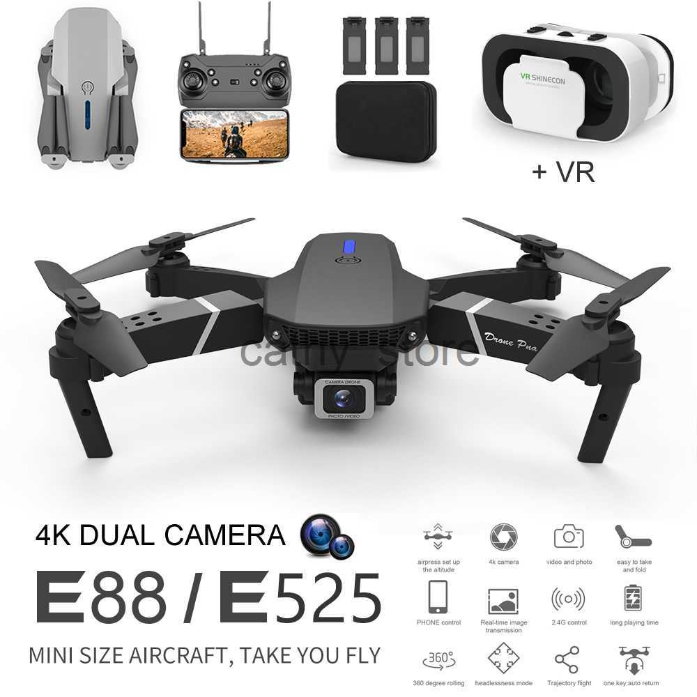 Simulatorer E88 Easy Fly Mini VR FPV Drone 4K Aerial Photography RC Folding Quadcopter med kamera Långt räckvidd Remote Control Helicopter Toys X0831