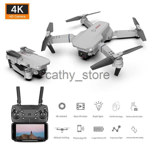 Simuladores E88 Pro Drone 4K Profesional HD Cámara dual Posicionamiento visual RC Wifi WiFi Altura FPV Sostenida Avión de ángulo ancho plegable X0831