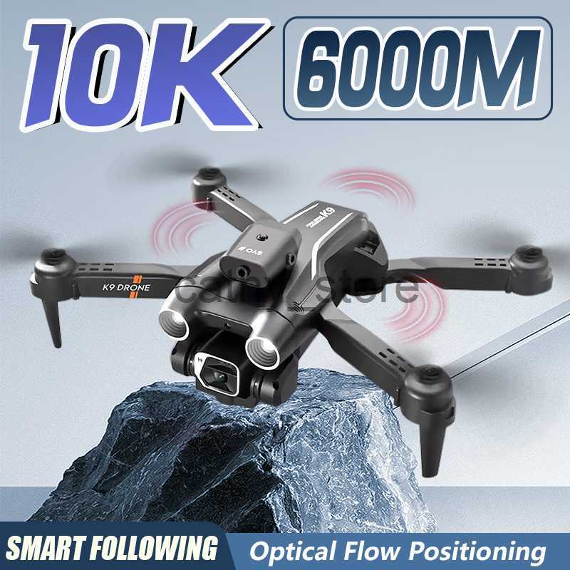 Simuladores K9 Pro Drone 6000m 10k Cámara de alta definición Evitación de obstáculos Posicionamiento de flujo óptico Control remoto Quadcopter Juguete Vs Z908 x0831