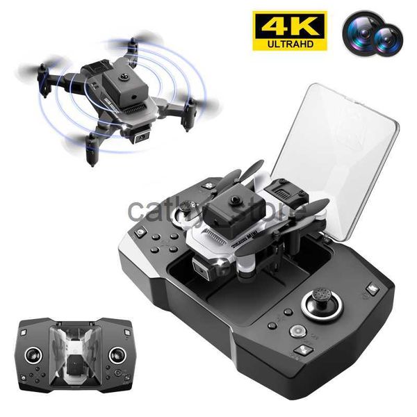 Simuladores KY912 Mini Drone Profesional 4K HD Cámara Presión de aire Altura fija Evitación de obstáculos de cuatro lados Plegable Quadcopter RC Toys x0831