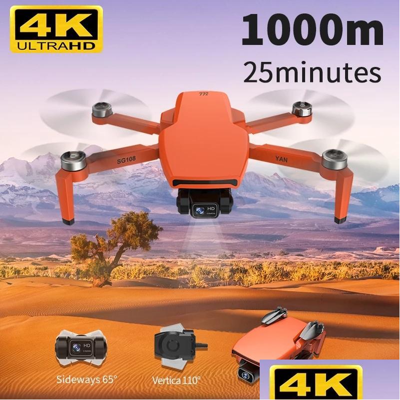 Simulators Sg108 Pro Drone Simators Drones With Camera For Adts 4K 5G Wifi Fpv Dron Hd 90° Electric Adjust Cameras Gps Smart Follow Dhgtn