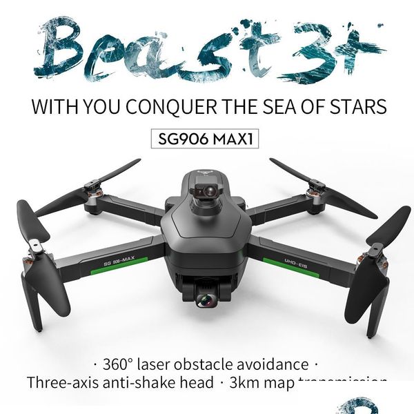 Simuladores Sg906 Max1 Max Drones con cámara 4K para Adts Sígueme Drone Gps Tiempo de vuelo largo Matic Evitación de obstáculos 3Axis Gimbal Dhiqe