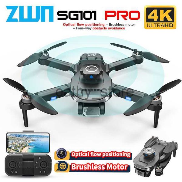 Simulateurs ZWN SG101Pro Mini RC Drone avec caméra professionnelle 4K HD moteur sans balais évitement d'obstacles quadrirotor jouet cadeau VS Z908Pro Dron x0831