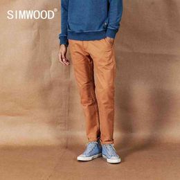 SIMWOOD 2021 printemps nouveau pantalon solide hommes classique basique pantalon 100% coton haute qualité homme marque vêtements 190435 G0104