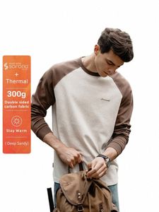 Simwood 2024 Primavera Nuevas sudaderas térmicas de gran tamaño Hombres Manga raglán Ctrast Color Sudaderas con capucha Tallas grandes Ropa de marca W3Pc #