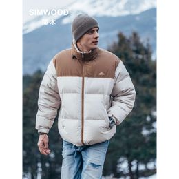 Simwood-Chaqueta de plumón de ganso blanco de gran tamaño para hombre, chaqueta de piloto óptico impermeable, cálida, nueva, invierno 2023 90%