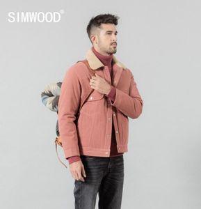 SIMWOOD hiver Shearling Trucker Jacket hommes 90 manteaux en duvet de canard blanc bomber vêtements d'extérieur chauds grande taille vêtements SI980621 2105065044619