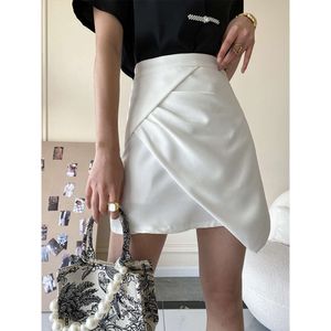 Sinan-Falda corta plisada Irregular de cintura alta para mujer, media falda con diseño Sense, primavera 2024, nuevo SN1410