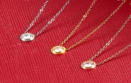 Singel CZ diamanten hanger Rose goud zilver kleur ketting voor vrouwen Vintage kraag kostuum sieraden alleen met bag6228214