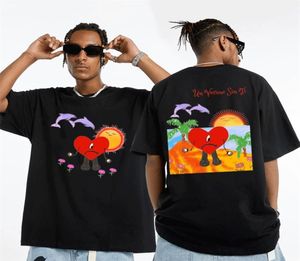 Chanteur Bad Bunny Un Verano Sin Ti Music Album Graphics Print Double Sided T-shirt Unisexe Hip Hop Oversadizear Streetwear Tshirts 2206414149