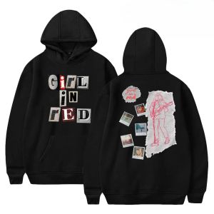 Zangeres Meisje in Rode Oversized Hoodie Vrouwen Mannen Harajuku Sweatshirt Y2K Streetwear Hip Hop Trui Capuchon Casual Trainingspak