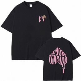 Cantante Natanael Cano Amor Tumbado Pink CT Sloth Print Camiseta Hombres Mujeres Hip Hop Oversize Streetwear Hombre Fi Casual Camiseta j51X #