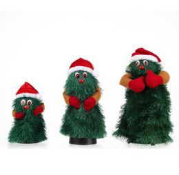 Zingend dansende kerstboom geanimeerd xms decoraties nieuwjaar elektrische pluche poppen geschenken groen