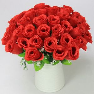 Unique affectueux artificiel bourgeon de rose saint valentin cadeau fleurs en soie décoration de mariage le bouquet de mariée