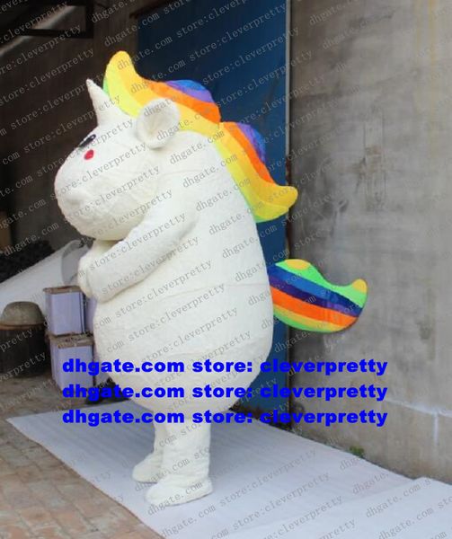Costume de mascotte de cheval à Angle unique, UNIMON, licorne, poney arc-en-ciel, personnage, Image d'entreprise, thème de Film, zx2424